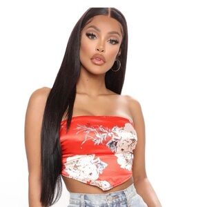 Fashion Nova "Yadira Satin Handkerchief Top"